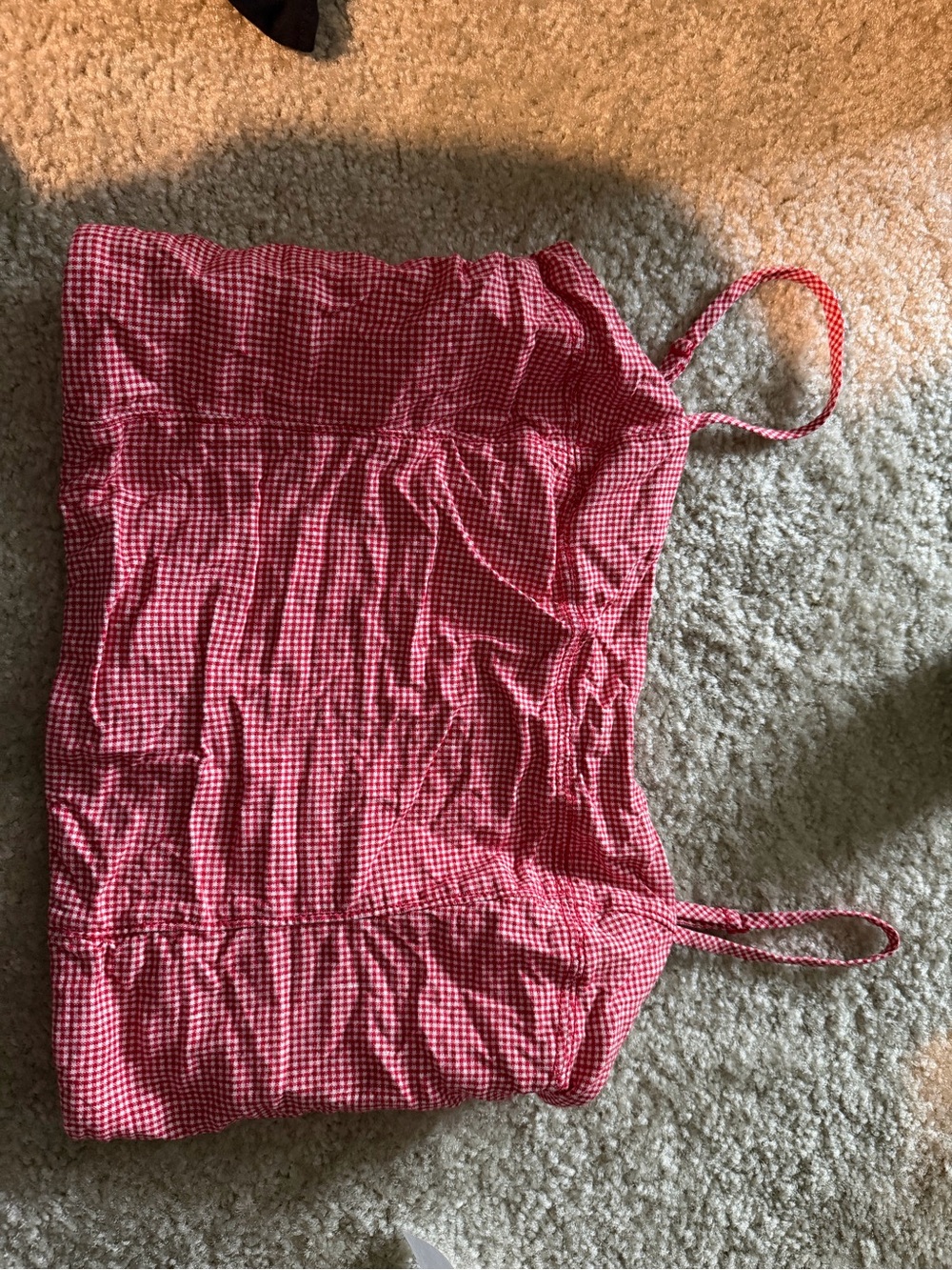 Everlane cropped red gingham top